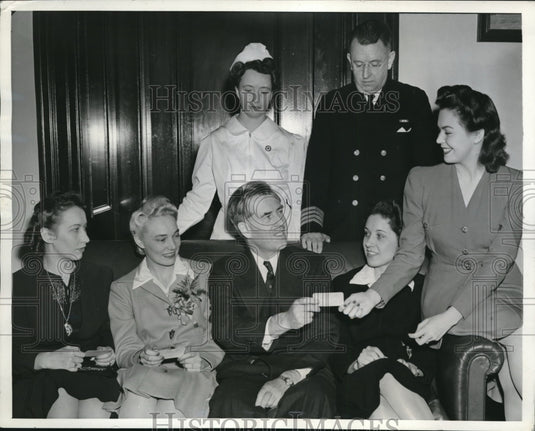 1942 Press Photo Muriel Scott, Alma Lovely, VP Wallace, Catherine Scott