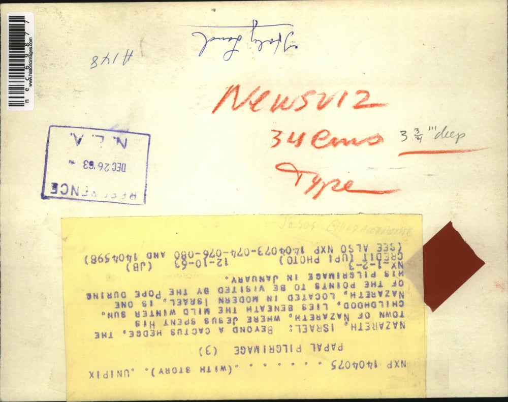 1963 Press Photo of the town of Nazareth in Israel - nec69877