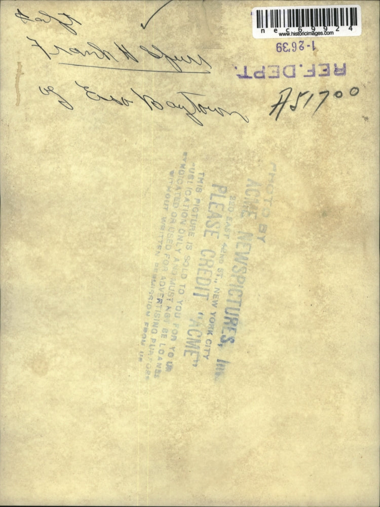 1939 Press Photo Capt. Frank Spurr of Esso Baytown - nec69924