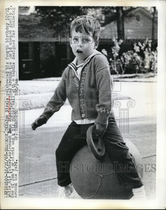 1968 Press Photo Jon Eisel, Son Astronaut Donn Eisele, Celebrates 4th Birthday