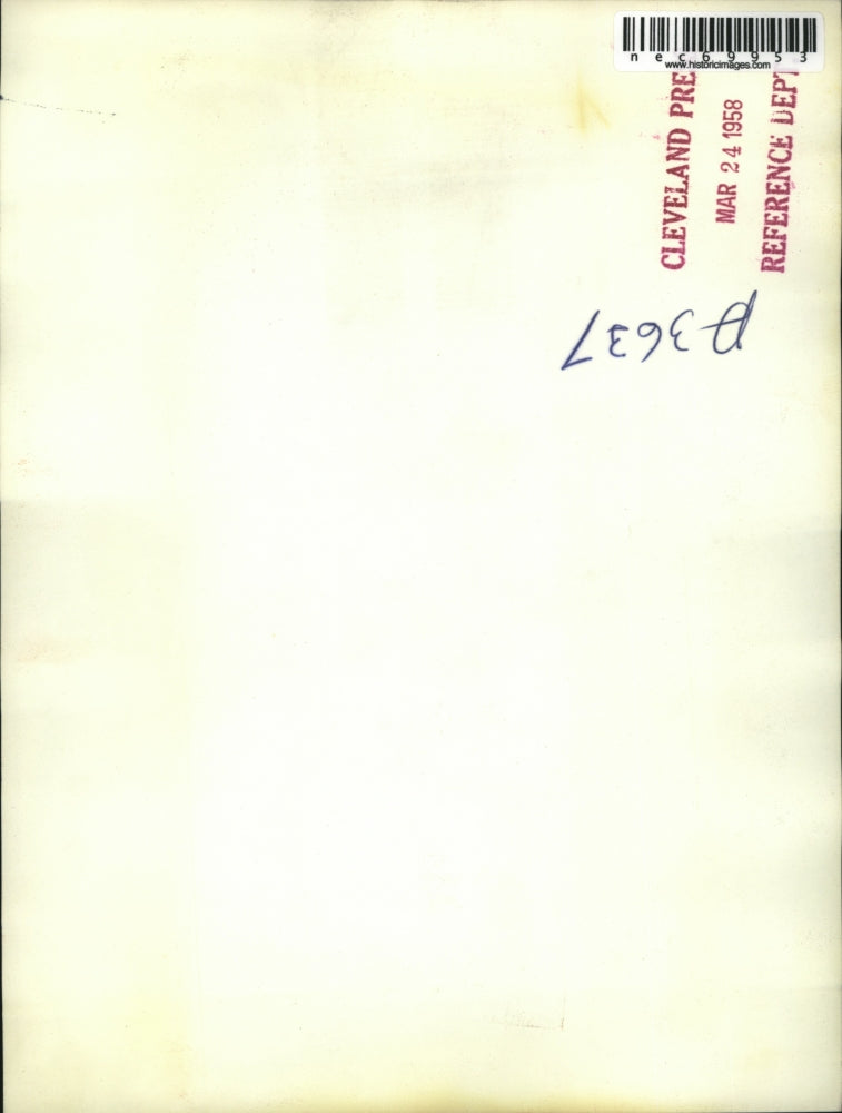 1958 Press Photo Democratic Students Put Sign on Memorial Union at Ohio Wesleyan