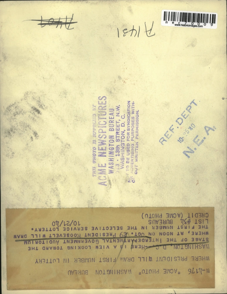 1940 Press Photo View of Interdepartmental Government Auditorium Washington DC