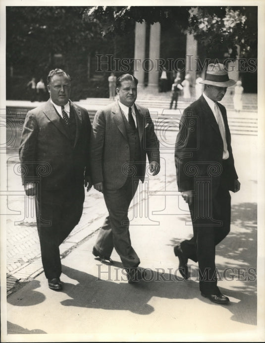 1932 Press Photo Frank J Tappan, Harry Zander on trial in Nassau County