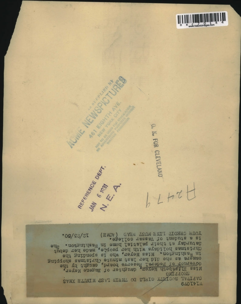 1931 Press Photo Elizabeth Meyer, Daughter of Eugene Meyer & Student at Vassar