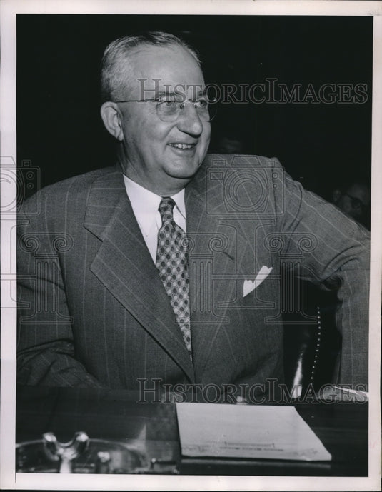 1952 Press Photo Wash DC Lee S Schumacher.St Louis businessmen at Senate comm.