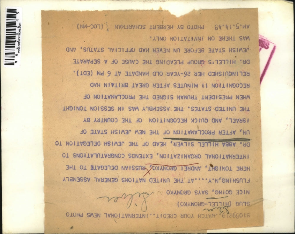 1948 Press Photo Flushing, NY Soviet Andrei Gromyko & Dr Abba H Silver at the UN