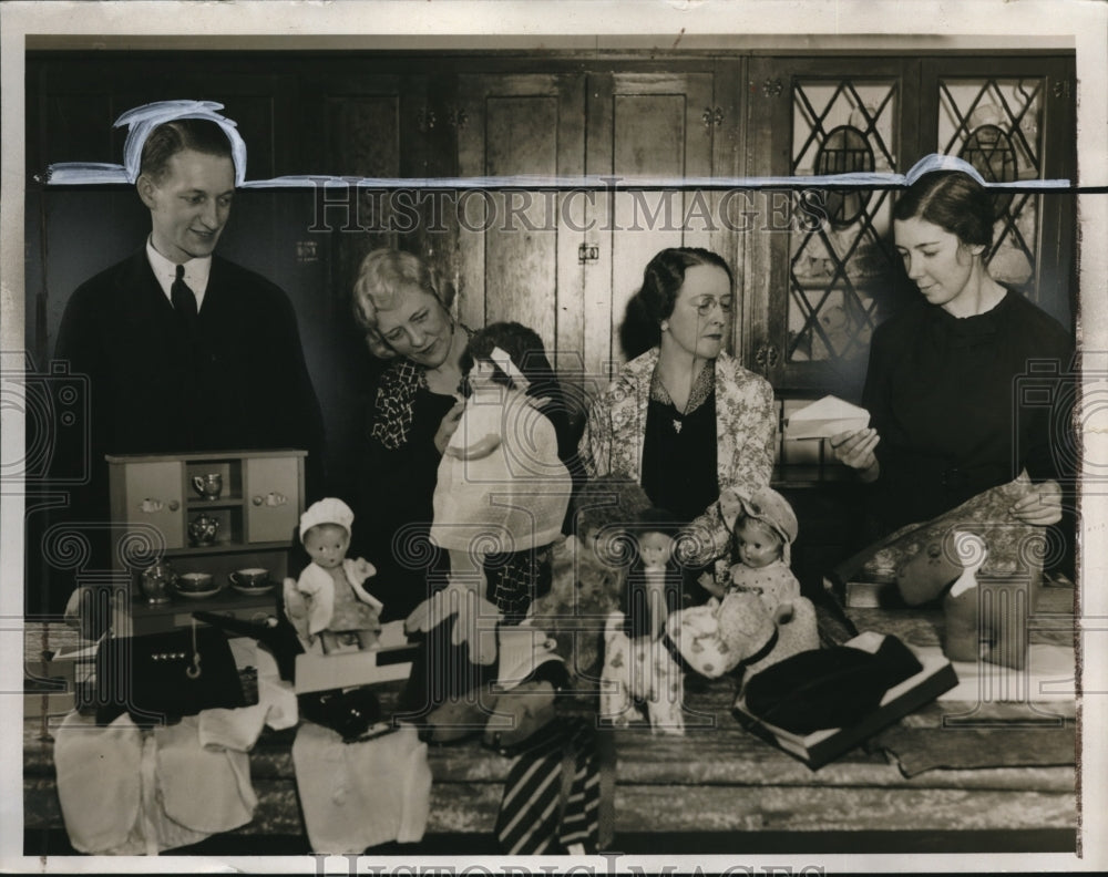 1934 Press Photo Cleveland Humane Society,Mrs Elliott, Smith, Parmenter,Noyes