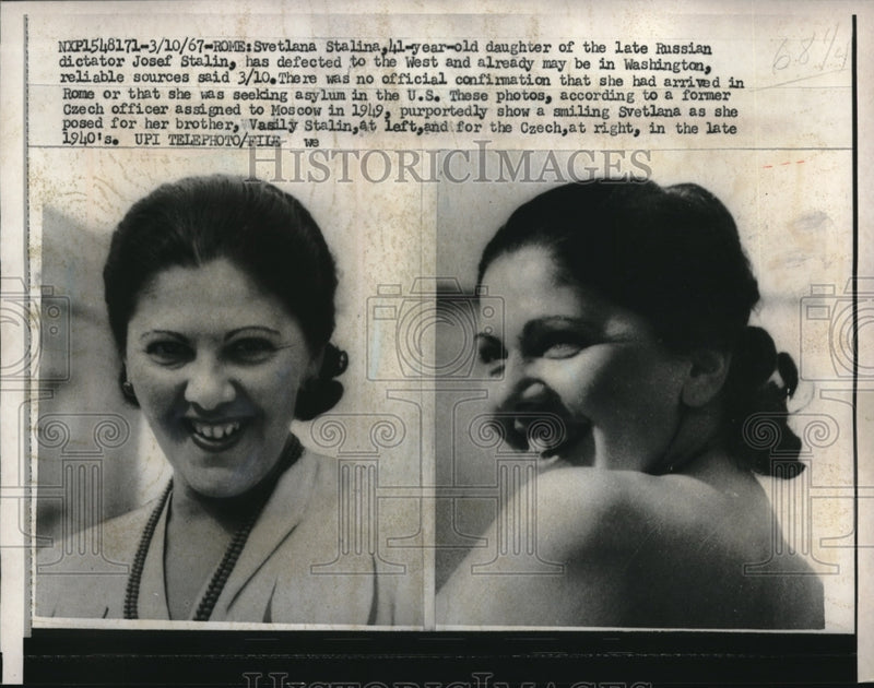 Load image into Gallery viewer, 1967 Press Photo Svetlana Stalina, daughter of USSR dictator Josef Stalin
