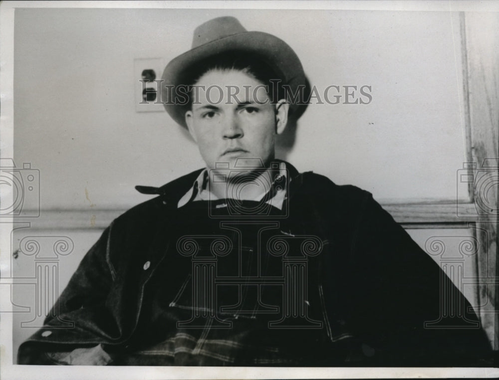 1934 Press Photo Austin Smith arrested for beating Lon Gregory to death in Tulsa