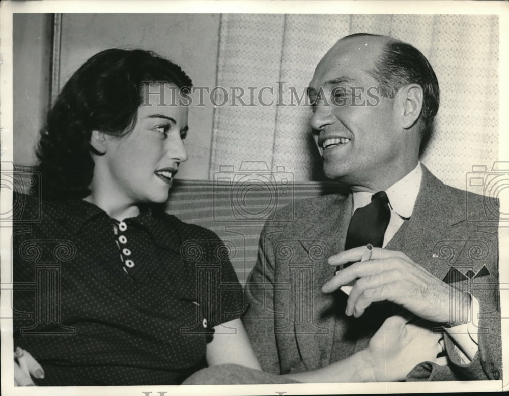 1936 Press Photo LA, Calif. Marion La Follette & E Clark Gardner after wedding