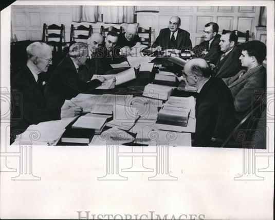 1952 Press Photo Yale Divinity School, Drs G Dahl, J Mulienburg,J Bewer
