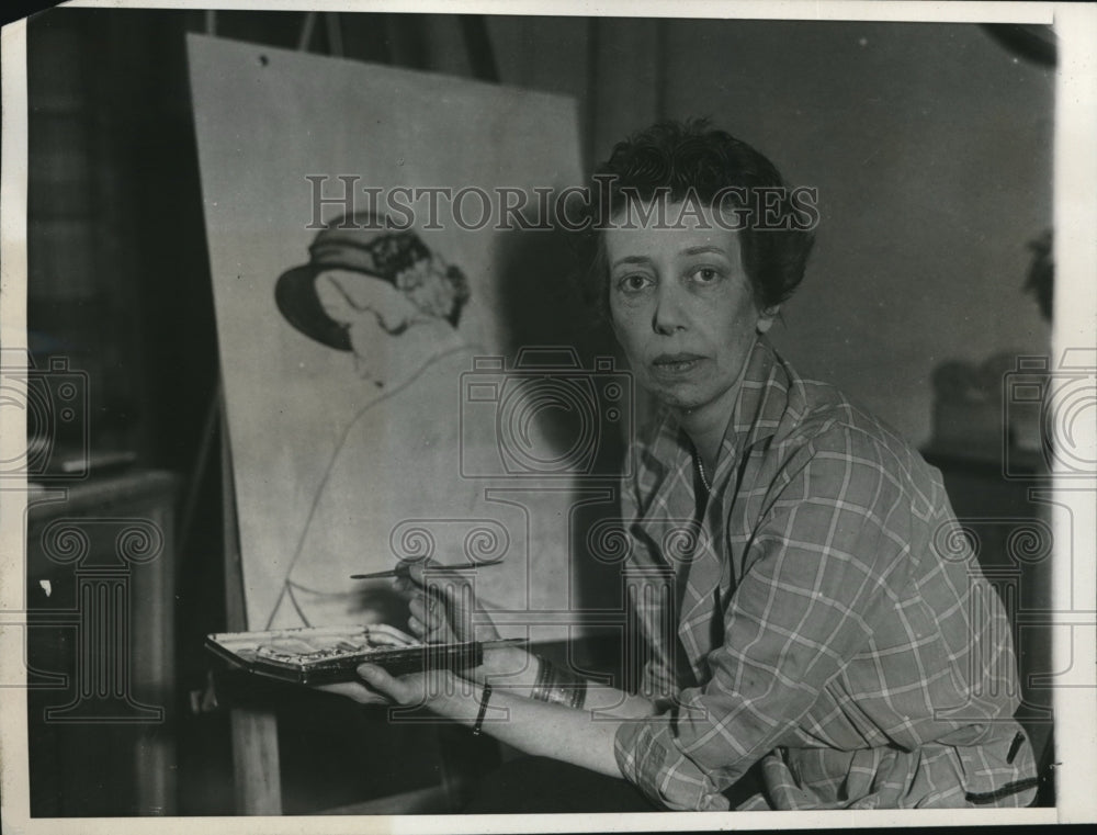19325 Press Photo Eva Marie Atlantic Steinmetz Painting a Picture