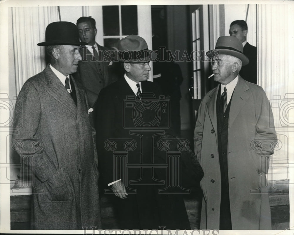1936 Press Photo Wall St men, EW Simmons,D Wellington,EA Pierot