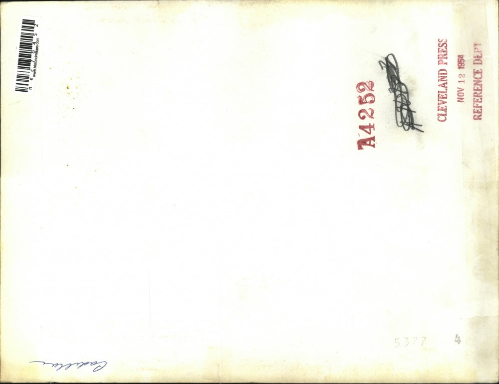 1954 Press Photo Safety store front display with eye & foot protective gear