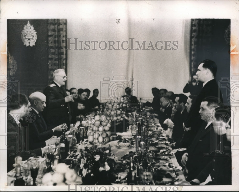 1945 Press Photo Moscow US Sec of State Ed Stettinius Jr,AY Vyshinsky