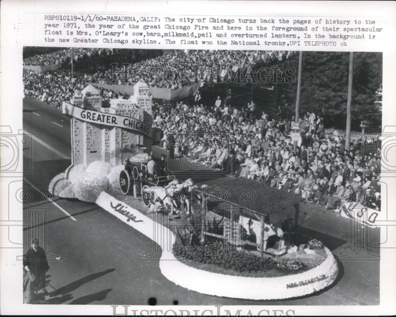 Load image into Gallery viewer, 1960 Press Photo Pasadena, Calif Chicago float in Rose parade
