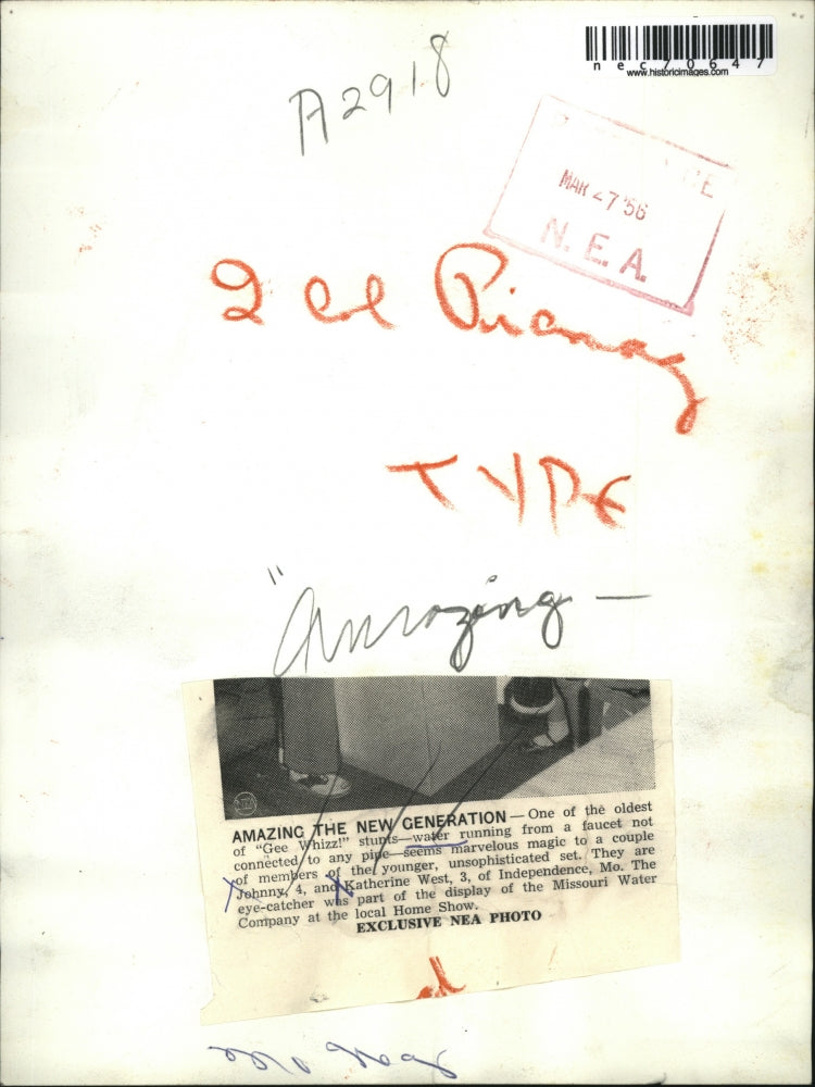 1956 Press Photo Johnny & Katherine West at Mo Water Co display