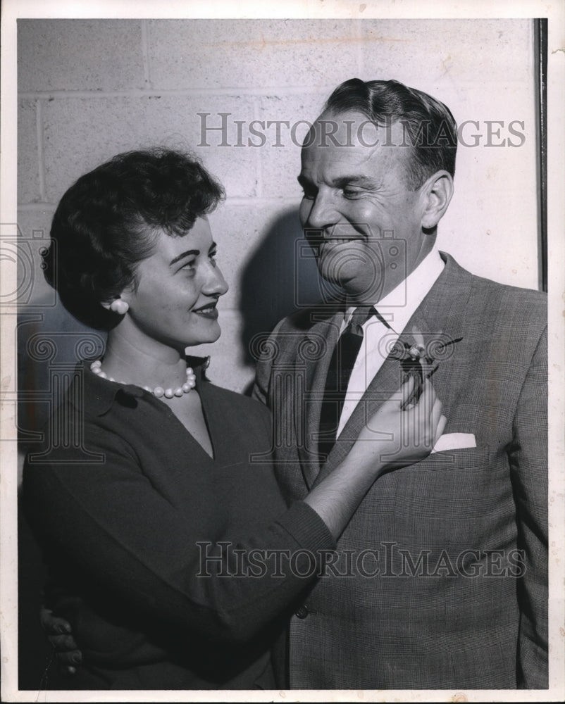 1958 Press Photo Carole Money & Al Neill of Greenhouses Inc
