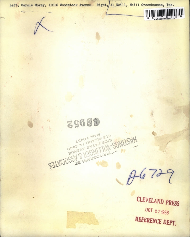 1958 Press Photo Carole Money & Al Neill of Greenhouses Inc