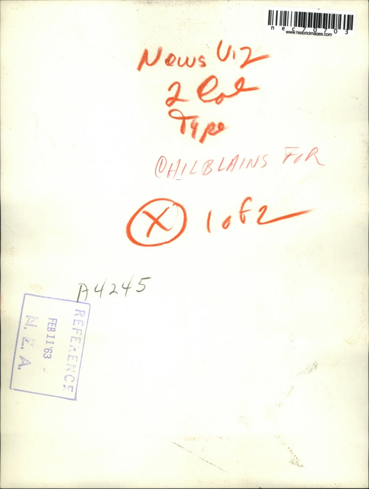 1963 Press Photo Cairo, Ill ice jam causes barges to halt on Mississippi river