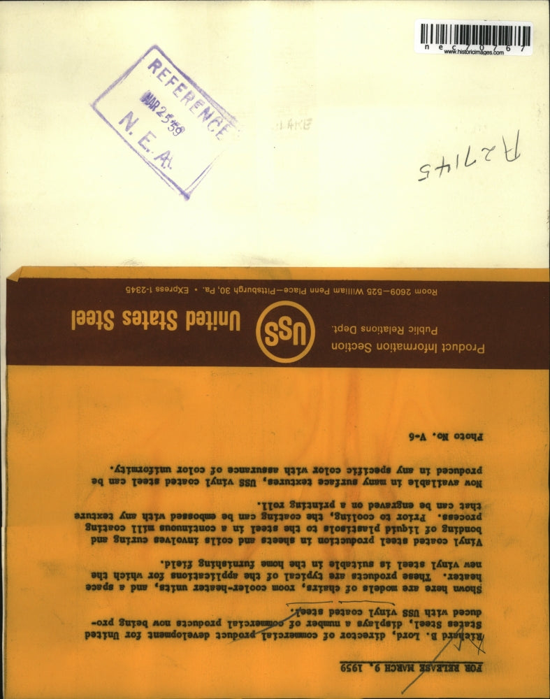 1959 Press Photo Richard B Lord US Steel commercial product development