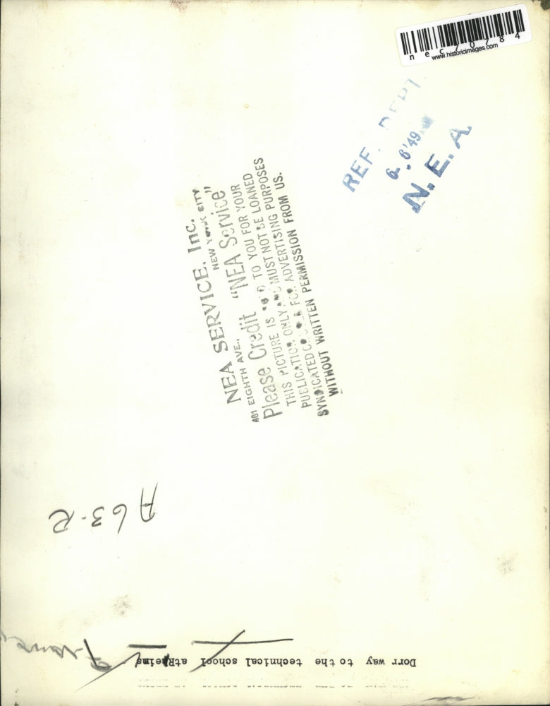 1949 Press Photo Entrance to Rheims, France Techinacal School