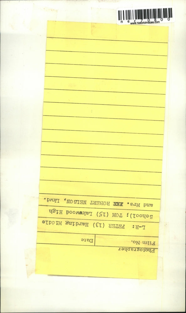 Press Photo Peter Tom & Mrs Rbt Nelson , Harding Middle School & Lakewood HS