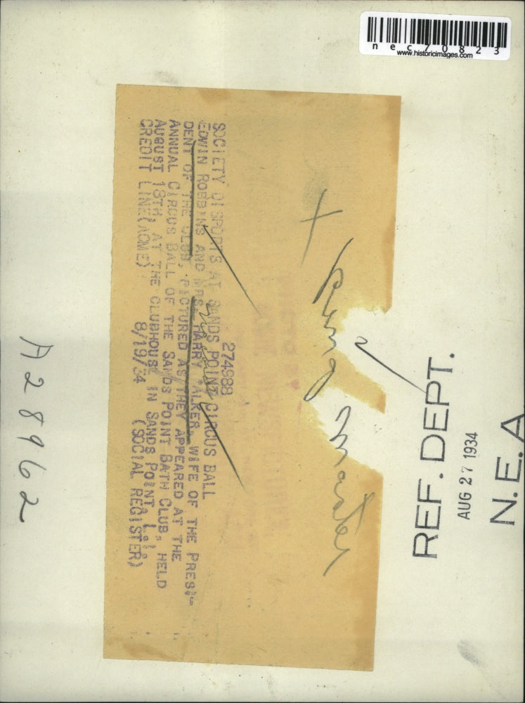 1934 Press Photo Edwin Robbins & Mrs Harry Walker at Sands Beach Pt Club