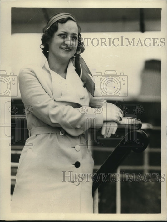 1932 Press Photo Miss Madaline Spain, travel writer heads to East Indies