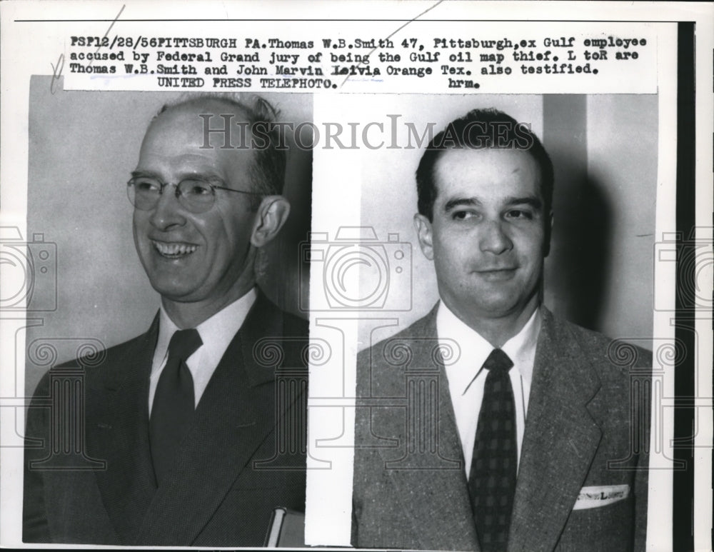 1956 Press Photo Pittsburgh, Pa Thomas Smith & John Marvin at jury- Historic Images