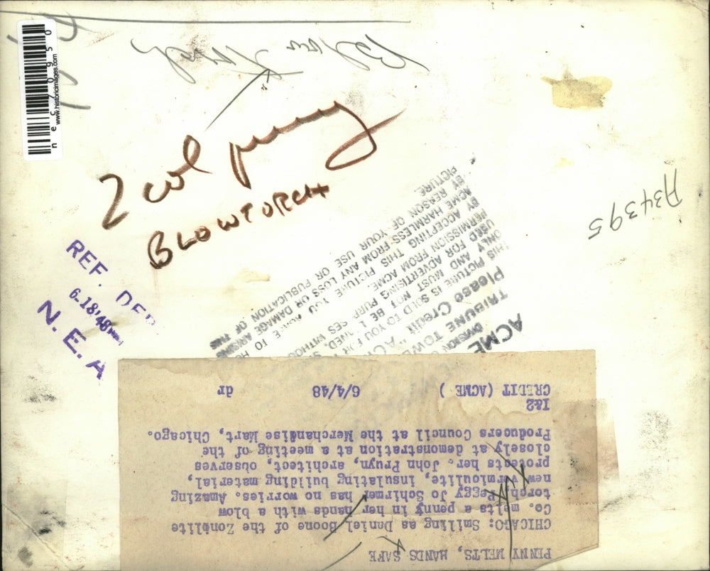 1948 Press Photo Chicago Zonelite Co Dan Boone, Peg Schirmer & John Pruyn