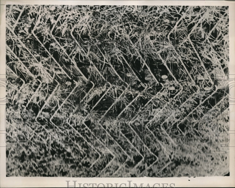 Load image into Gallery viewer, 1939 Press Photo France steel network for airfield landing strips
