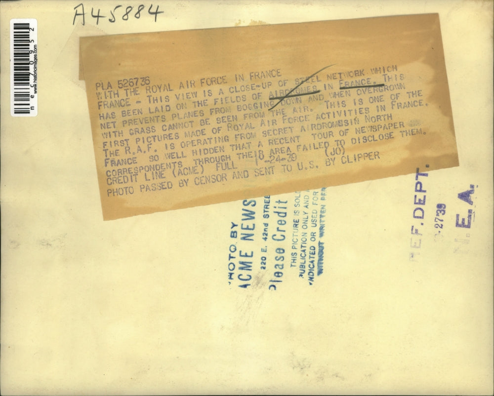 1939 Press Photo France steel network for airfield landing strips