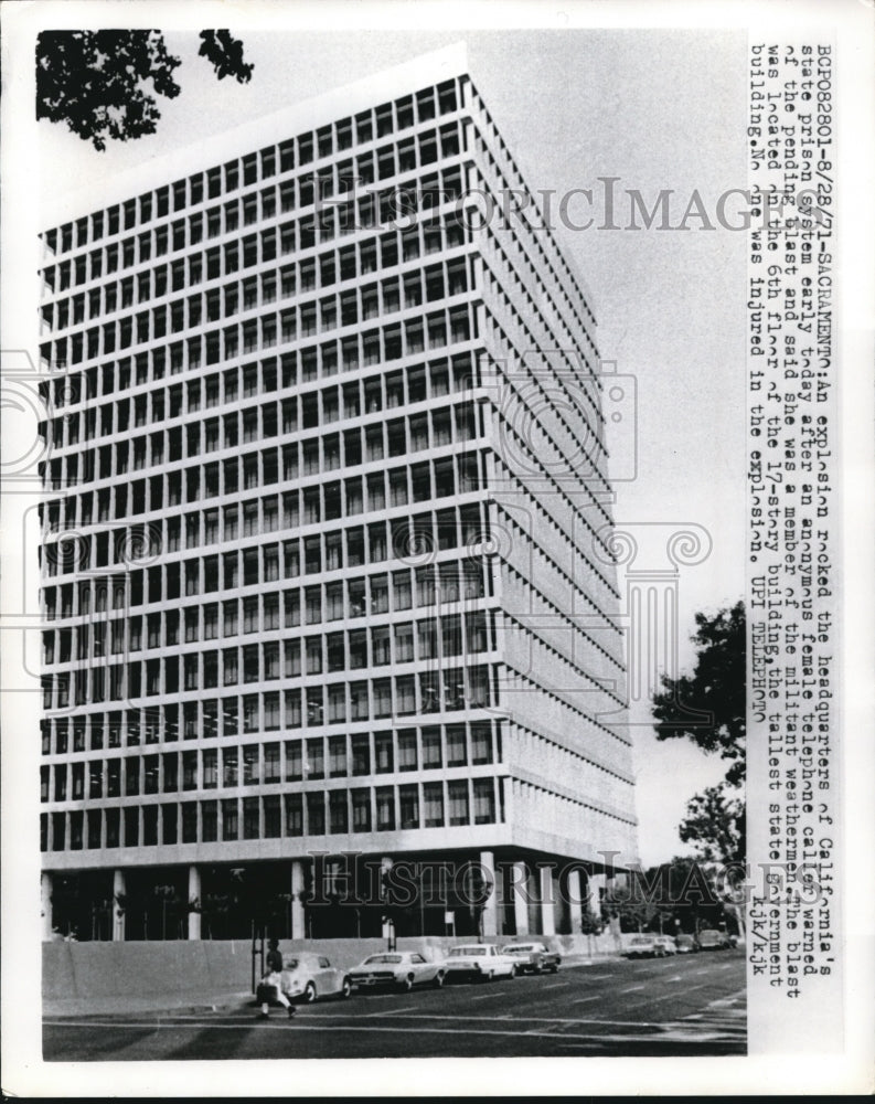 1971 Press Photo Weathermen terrorist group tries to bomb San Francisco bldg.
