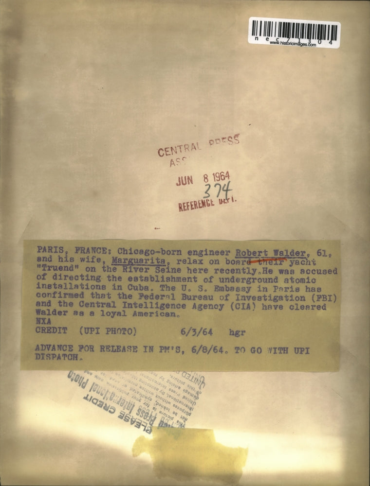 1964 Press Photo Chicago-Born Engineer Robert Walder with Wife Marguarita