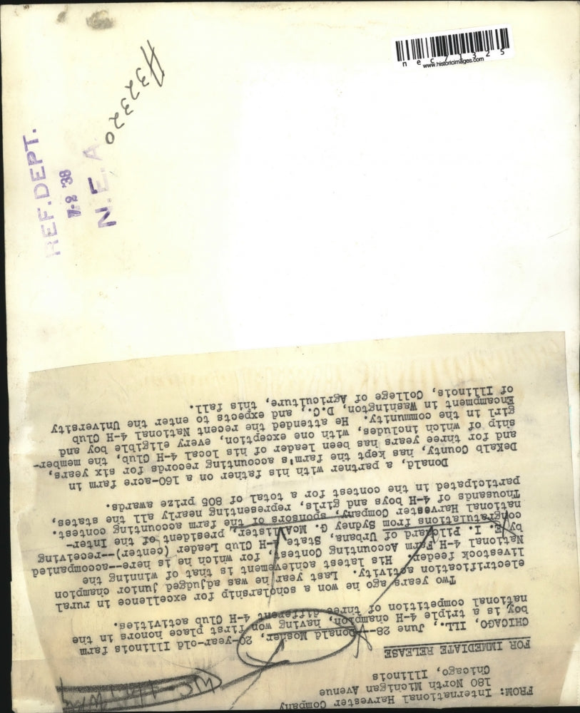 1938 Press Photo Chicago,Don Mosher. EI Pilchard, Sydney McAllister