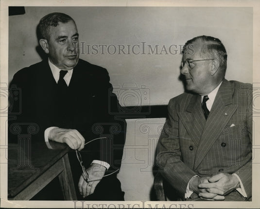 1950 Press Photo Bankruptcy ref Wm B Woods & Lester Butzmah- Historic Images