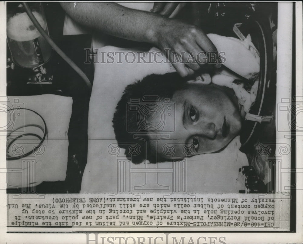 1946 Press Photo Minneapolis, MN Donald Farringer gets polio treatment
