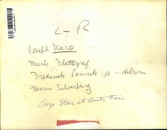 Press Photo Prize Steer, Joseph Naro, Merle Falttegraf, Frederick Pennik