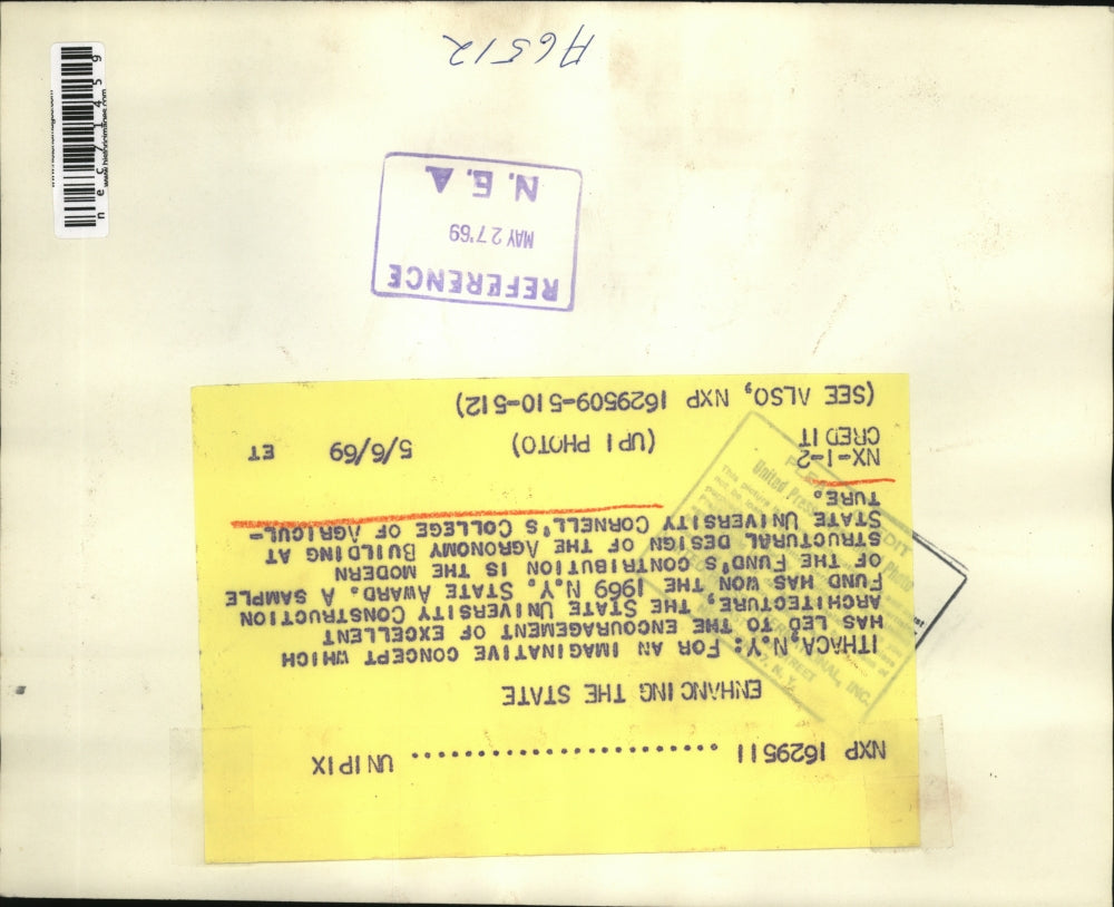 1969 Press Photo Ithaca, NY Agronomy bldg. at Cornell College of Agri