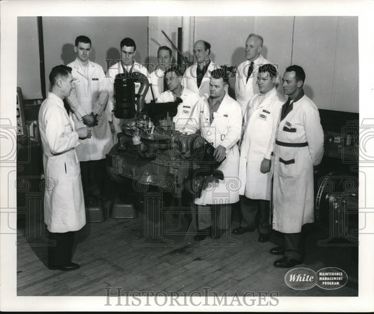 1954 Press Photo White Motor Co, Frank Novak, Don Timerson, Neil Pennell