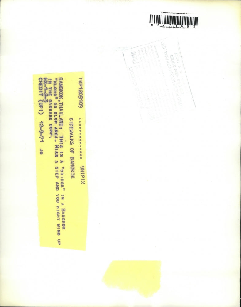 1971 Press Photo Bangkok, Thailand bridge in a slum area - nec71691