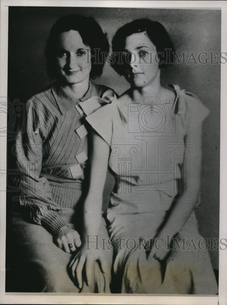 1935 Press Photo Edythe Morley, Marion Samuel helped arrest Mrs M Waley,kidnap