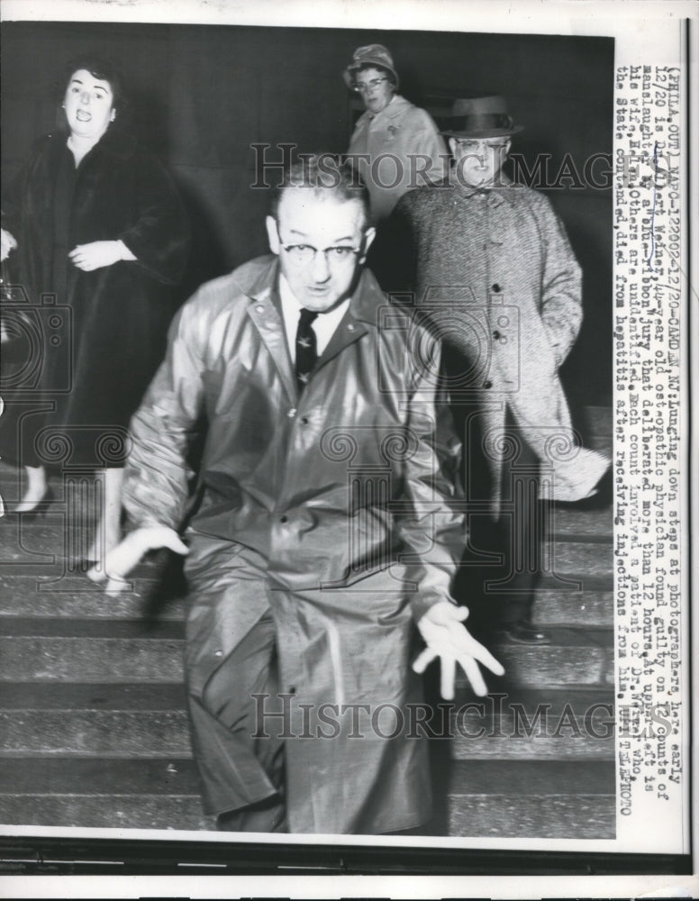 Load image into Gallery viewer, 1962 Press Photo Camden, NJ Dr Albert Weiner at his manslaughter trial
