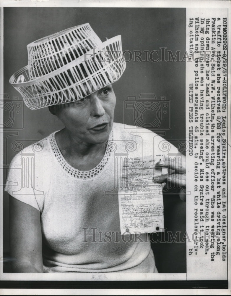 1957 Press Photo Hollywood, Calif Louise Aquire actress & designer