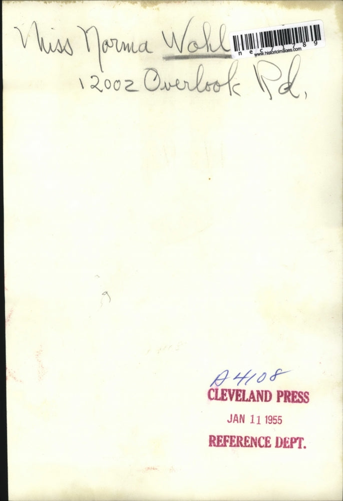 1955 Press Photo Miss Norma Wahl of Cleveland, Ohio