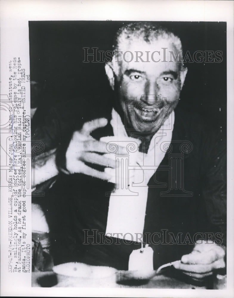 1953 Press Photo Freedom Village, Korea Maj John C Harlan - nec71837