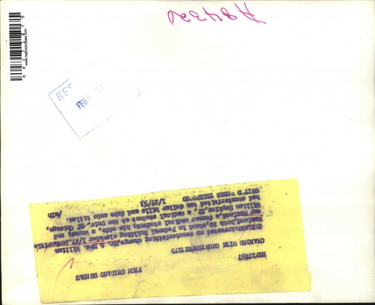 1953 Press Photo Chicago, Mr & Mrs William MacLeod counterfeiting charges