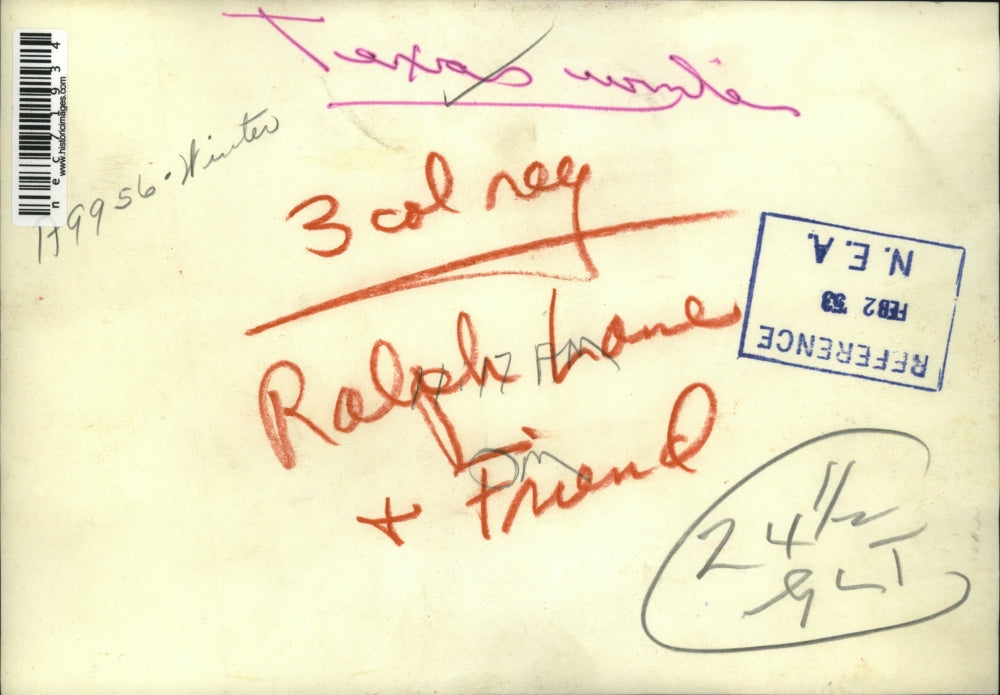 1953 Press Photo Texas , horses stand facing into hih=gh winds - nec71934