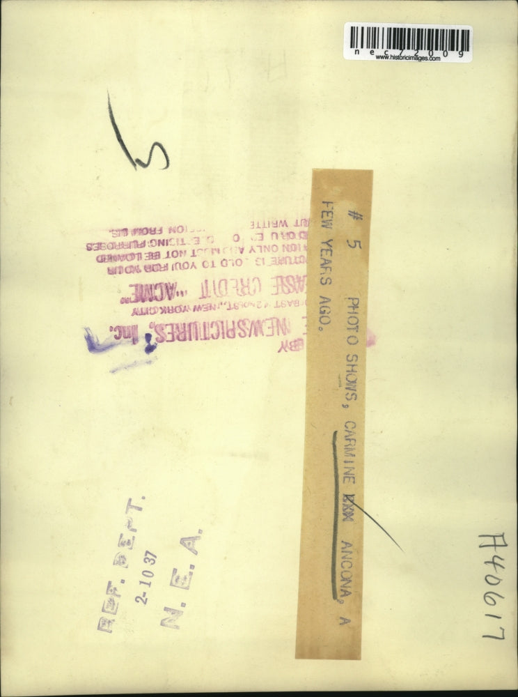 1937 Press Photo Carmine Ancona in photo from years ago